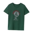 thumbnail image 3 of Camiseta de mujer con cuello redondo y trajes suaves, camiseta básica para el trabajo de vacaciones en la calle L, 3 of 7