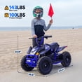 thumbnail image 5 of IVFJFV Electric 4 Wheeler with Dual Speed 10-15MPH, 12AH Battery,36V High Power Off-Road Four Wheeler with 500W Motor,Front & Rear Shock Absorbers, Disc Brake, LED Headlight, Safety Flag,BLUE, 5 of 8