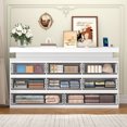 thumbnail image 4 of ChVans White 8 Drawer Dresser with LED Lights, 59" Wide Modern Wood Chest of Drawers with Charging Station & Handle Free, LED Black Dresser for bedroom, Living Room, Entryway, Hallway, 4 of 8