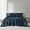 Midnight Blue, variant on 6 Piece Solid Color Satin Sheet Set (1*Flat Sheet + 1* Fitted Sheet + 4*Pillowcases), Luxurious And Silky With Natural Sheen, Fits Up To 16" Mattress