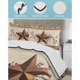 thumbnail image 4 of Quilts Twin Size, Farmhouse Texas Star Brown Soft Comforter Bedding Set for Bed, Berry Vintage Wooden Lightweight Quilted Bedspread with Pillow Cover(2 Pieces) for All Season, 68x86 Inch, 4 of 6