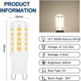 thumbnail image 2 of Bombilla LED G9 de 4 W, blanco neutro, 4000 K, 400 lm, equivalente a halógeno G9 de 40 W, 33 W, 360 grados, CA 220-240 V, lámpara LED neutra G9 para luz de espejo, mesa, 2 of 5