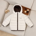 thumbnail image 4 of Fesfesfes Kids Unisex Hooded Puffer Jacket Full Zip Winter Warm Quilted Coat with Contrast Zipper and Pockets for Toddler Boys Girls Ages 1-10 Years, 4 of 9