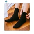 thumbnail image 6 of Deago 2 Pairs Women Men Wool Socks Winter Warm Thicken Thermal Soft Casual Solid Socks Home Snow Boots Velvet Floor Socks (Black), 6 of 7