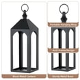 thumbnail image 6 of Nuptio Decorative Black Metal Pillar Candle Holder Lantern，Indoor Outdoor Lanterns for Porch & Patio ,12" & 17" Set of 2 ,No Glass S+M, 6 of 11