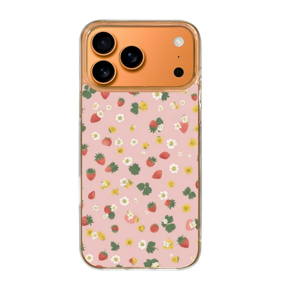 Case For Apple iPhone Air / 17 Pro / 17 Pro Max Series Case, Slim Thin Transparent Flexible Clear TPU Shockproof Phone Case For iPhone 17 Series, strawberries and flowers