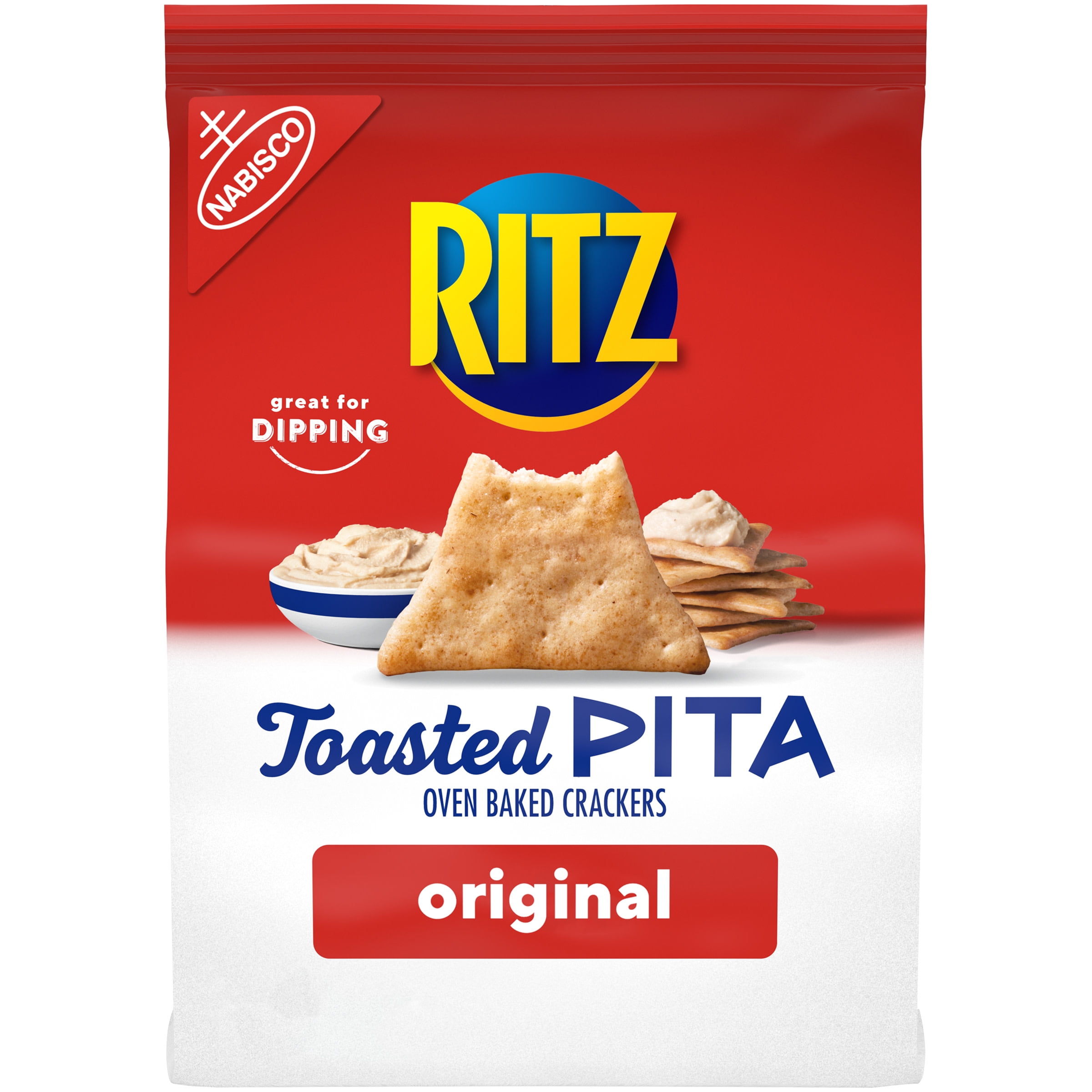 RITZ Toasted Pita Crackers, Original Flavor, 1 Bag (8 oz.)