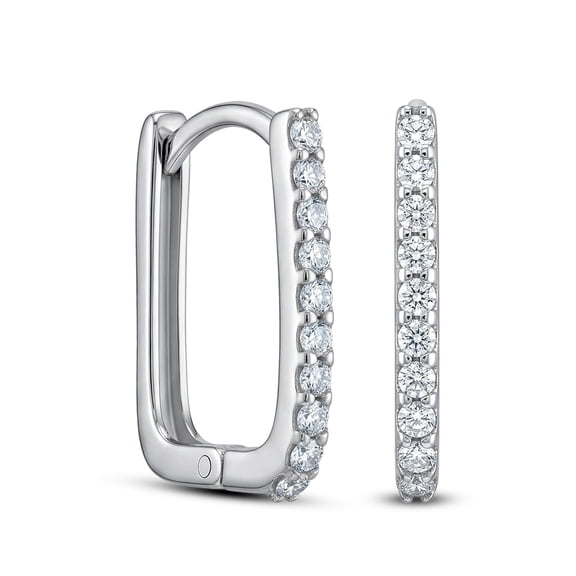 Charmsy Hoop Earrings for Women - Cubic Zirconia Huggie Hoop Earrings | Small Square CZ Hoops Earring