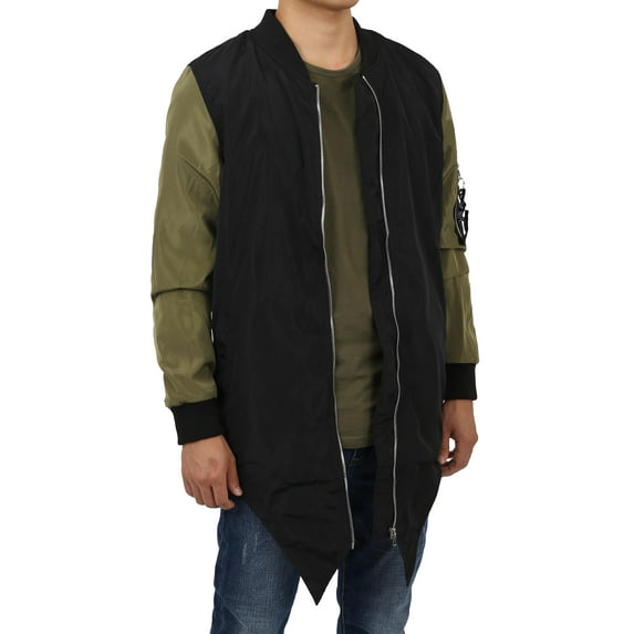 Ma Croix Mens Penguin Tail Jacket Lightweight Casual Bomber Windbreaker Extended Longline Slim Coat Outerwear