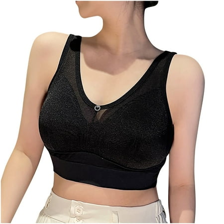 Bigersell Bras for Women Plus Size Upgrade Women s Lace Tube Back Wrap and Chest Underwear Balconette Bra Style F-115 Black XL