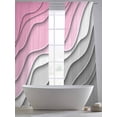 thumbnail image 5 of Pink Grey Ombre Sheer Curtains 96 Inch Length 2 Panels Set for Living Room/Bedroom, Modern Geometric Abstract Aesthetics Cream Curtain Sheers Drapes Rod Pocket Curtains Window Treatment 52''x96''x2, 5 of 7