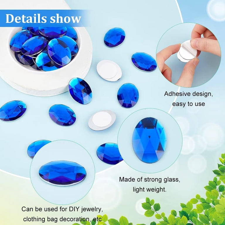 Uxcell 200Pcs Oval Acrylic Rhinestones – 25x18mm Flatback Gems For Crafts, Costumes & Decor