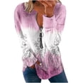 thumbnail image 2 of Chandails à Capuchon Mode pour Femmes 2023 Hauts Automne Manches Longues Chandail Ample Chemise Chic Décontractée Chandails à Col Rond pour Dames Rabais de 50 % Liquidation Costumes d'Halloween/Noël, 2 of 5