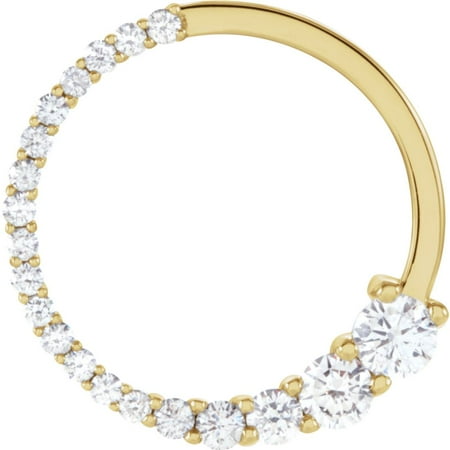- 14k Yellow Gold 1/2 Ct Diamond Circle Journey Pendant