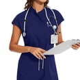 thumbnail image 4 of Niaahinn Women's Scrub Jumpsuit In 8 Pocket Scrubs Set with Front Zipper Open Placket Neckline Top and Elastic Waist, 4 of 8