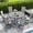 Gray-Gray, variant on Vicllax 5-Pcs Round Outdoor Patio Dining Set Table and Chair Modern Style Metal, with Umbrella Hole