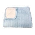 thumbnail image 1 of Effe Bebe Magnolia Cable Knit and Sherpa Baby Blanket 30'x40' (French Blue), 1 of 5