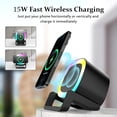 thumbnail image 2 of Samovi 4-in-1 Wireless Charging Bluetooth Speaker with Phone Stand, 15W Fast Charger Stand, RGB Ambient Light, Wireless Bluetooth Speaker for iPhone/Samsung, Gifts for Men Women (Black), 2 of 7