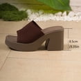 thumbnail image 3 of SACFOF Knit Heeled Sandals for Women, Comfortable Fashion Summer Sexy Open Toe Increase Height Slip On Beach Block Heel Slippers for Outdoor Indoor Party, 3 of 6