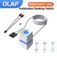 thumbnail image 2 of Olaf 1-5M Computer Desktop Switch RGB Light Motherboard External Start Power On/Off Button Extension Cable For Home Office Host, 2 of 5