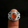 thumbnail image 2 of Natural Carnelian Gemstone Solid 925 Sterling Silver Jewelry Statement Ring, 2 of 3