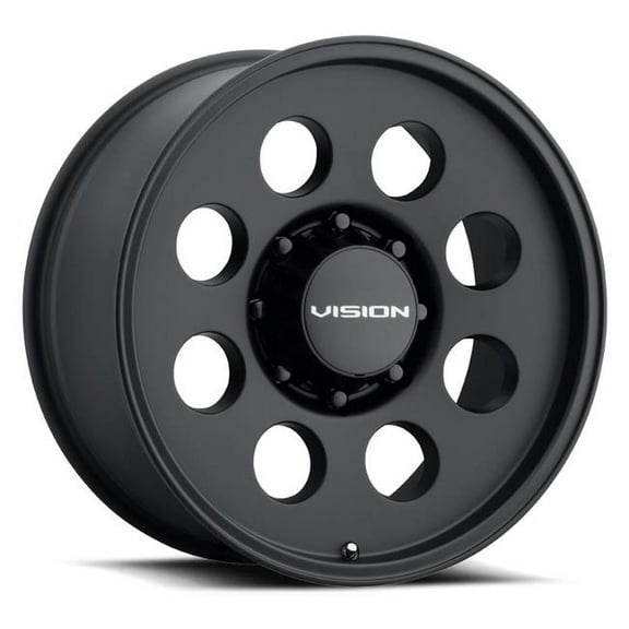 Vision 56-8981SB12 8 x 165.1 mm Midway Wheel Rim - Satin Black