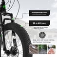 thumbnail image 2 of Track Seven 26-Inch Fat Tire Mountain Bike, High-Carbon Steel Frame, Full Shimano 21-Speed Drivetrain, Dual Disc Brakes, All-Terrain Suspension MTB for Adults, Black, 2 of 8