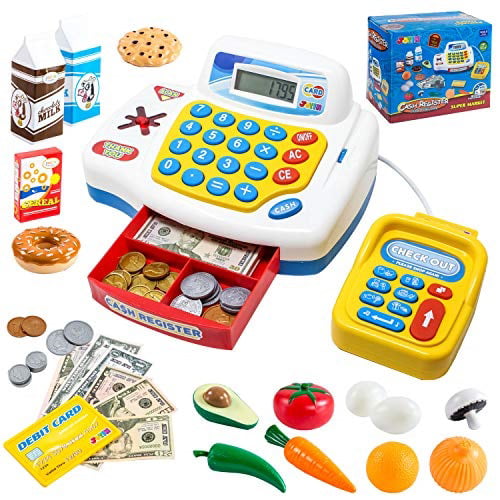 Details about   Kids Cash Register Pretend Play Fake Money Store Shopping Learning Toy Playset 