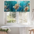 thumbnail image 4 of Ocean Turtle Valances for Windows, 54 x 18in, Marine Life Retro Starfish Coral Abstract Rod Pocket Kitchen Valance Curtain Light Filtering Window Treatments for Living Room Bedroom, 1 Panel, 4 of 7