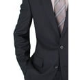 thumbnail image 3 of Salvatore Exte Men's Suit Modern Two Button Jacket Flat Front Pants Striped Dark Navy, 3 of 6