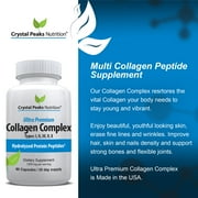 Collagen Peptide Pill - Types I, II, III, V, X - Anti-Aging - Premium Collagen Supplements & Collagen Pills - Hydrolyzed Protein Pills for Women & Men 1800 mg for Youthful Skin