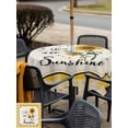 thumbnail image 6 of Square Outdoor Tablecloth with Umbrella Hole Sunflowers Outside Table Cloth Waterproof Patio Table Cover Yellow Floral Watercolor Botanical Checkered Rustic Zipper Tablecloths for Picnic 60x60 Inch, 6 of 8