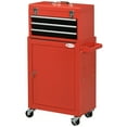 thumbnail image 1 of Coffre à Outils et Armoire à Outils 2 en 1 Détachable, Armoire à Outils Roulante à 3 Tiroirs sur Roues avec Serrure et 2 Clés, Rouge, 1 of 6