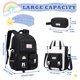 thumbnail image 2 of Mochila MUSEVOS Kawaii para Niñas con Set Escolar de 3 Piezas Negra, 2 of 9