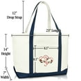 thumbnail image 3 of DALIX Love Intertwining Heart Womens Premium Embroidered Tote Bag in Navy Blue, 3 of 4