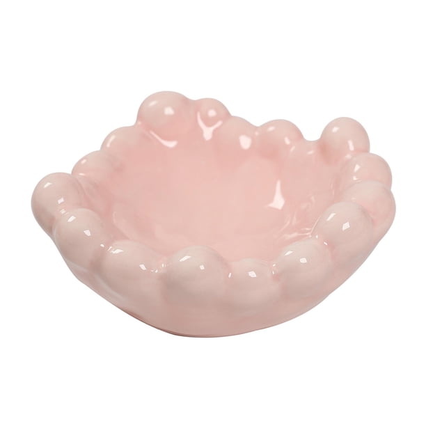 Soporte para bandeja de joyería, plato decorativo para pulseras, pendientes, collares Rosa