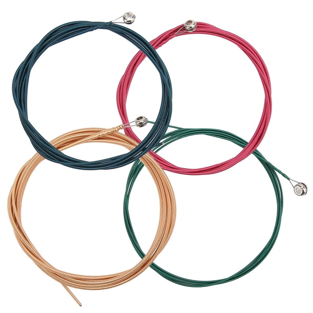 Juego de cuerdas para bajo eléctrico, 1 Juego de 4 cuerdas de guitarra acústica de repuesto, cuerda de guitarra Multicolor de grado profesional