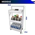 thumbnail image 3 of Carrito Multifuncional Desplegable Metálico 3 Niveles Blanco CHIC-FANTASY, 3 of 5