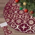 thumbnail image 2 of Tkrady 48 Inch Christmas Tree Skirt with 16” Candy Stockings, Large Merry Xmas Tree Mat for Christmas Holiday Party Supplies, Decoration, Decor Ornaments -Dark Red, 2 of 6