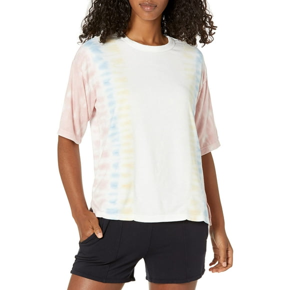 PJ Salvage Women's Loungewear Sunset Hues Short Sleeve T-Shirt, Ivory, L