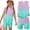 Cyan, variant on Girls' Clothing Sets Summer Outfits Size 7-8 Girls 2 Piece Outfits Cute Preppy Clothing Sets Casual Sleeveless T Shirts Top and Shorts Athletic Activewear Wine 9-10 Years