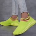 thumbnail image 2 of Womens Lightweight Knit Slip On Sneakers Breathable Non Slip Running Shoes Comfortable Mesh Non Slip Casual Walking Shoe Green Size 9, 2 of 6