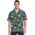 thumbnail image 5 of Camisas casuales de playa con botones para hombre, camisa hawaiana con estampado 3D de cebra y grafiti colorido, camisa hawaiana de manga corta para hombre, 5 of 5