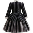 thumbnail image 2 of KAWELL Black Costume for Girls, Academy Uniform Outfits Cosplay with Black Wig, Pleated Skirt Girl's Stripes Suits Sets for Halloween, 2 of 7
