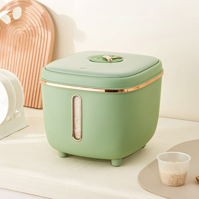Dvkptbk 16.5 Lb Rice Dispenser Large Grain Container Storage with Lid Measuring Cylinder Water Content Proof Household Cereal Dispenser Bucket for Kitchen Soybean Corn - Kitchen Gadgets