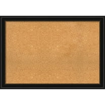 Amanti Art Natural Cork Board Framed Manhattan Black Bulletin Board 40 in. x 28 in.
