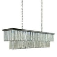 thumbnail image 4 of LightUpMyHome D Angelo Black 60 Inch Clear Glass Crystal Prism 20 Light Chandelier Brushed Nickel with Clear Crystals Brushed, 4 of 5