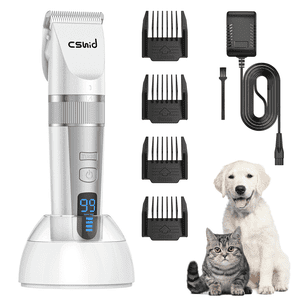 Cshidworld Cordless Dog Clippers Thick Coats, White