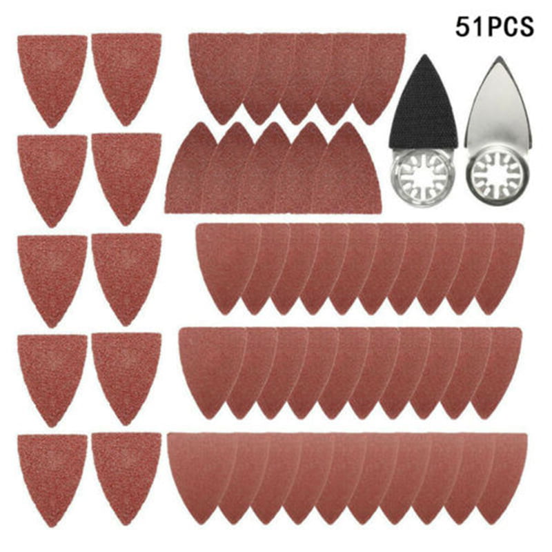 51pcs Finger Sanding Sheets Pads Paper Set Oscillating Multitool For Fein Bosch 