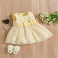 thumbnail image 3 of PENGXIANG Robe de Fête Princesse pour Bébé Fille 4 Couleurs à Carreaux Sans Manches Robe Trapèze avec Ceinture Nœud, 3 of 8